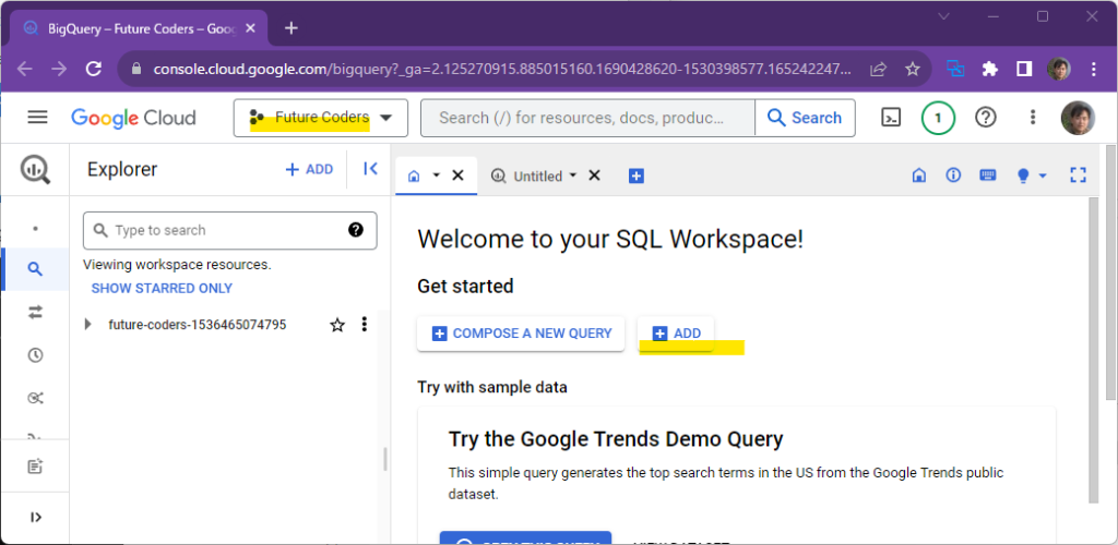 Streamlit入門 – 10)データベース BigQuery, GCS等 28 bigquery ex1 1