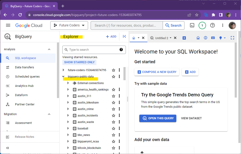 Streamlit入門 – 10)データベース BigQuery, GCS等 30 bigquery ex3