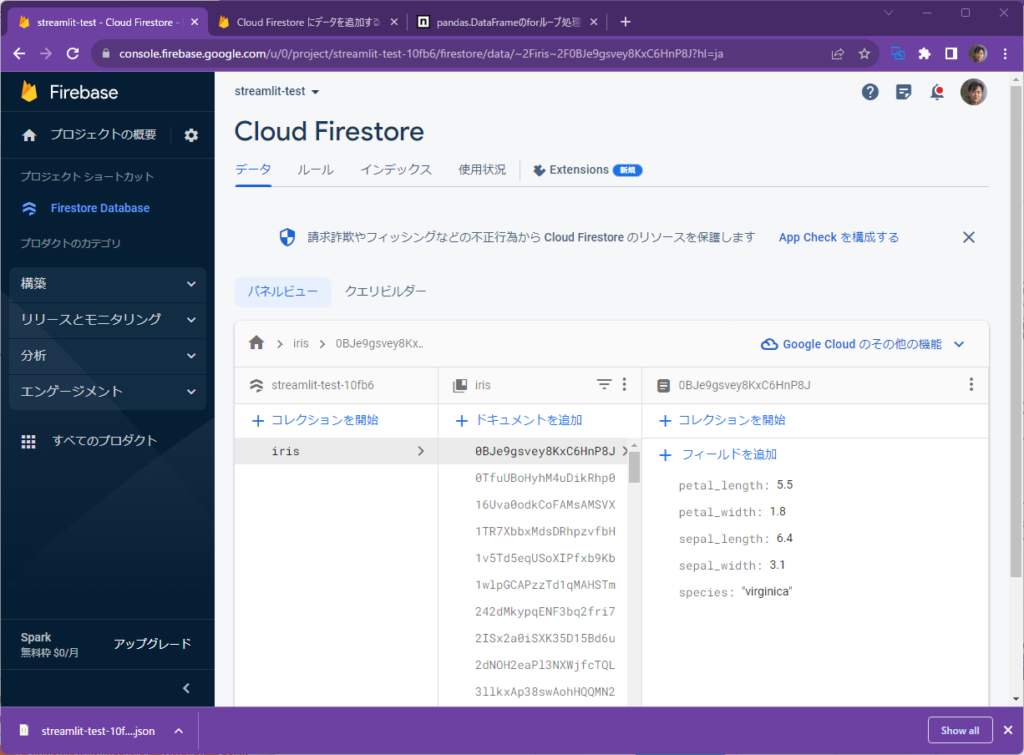 Streamlit入門 – 10)データベース BigQuery, GCS等 8 database8