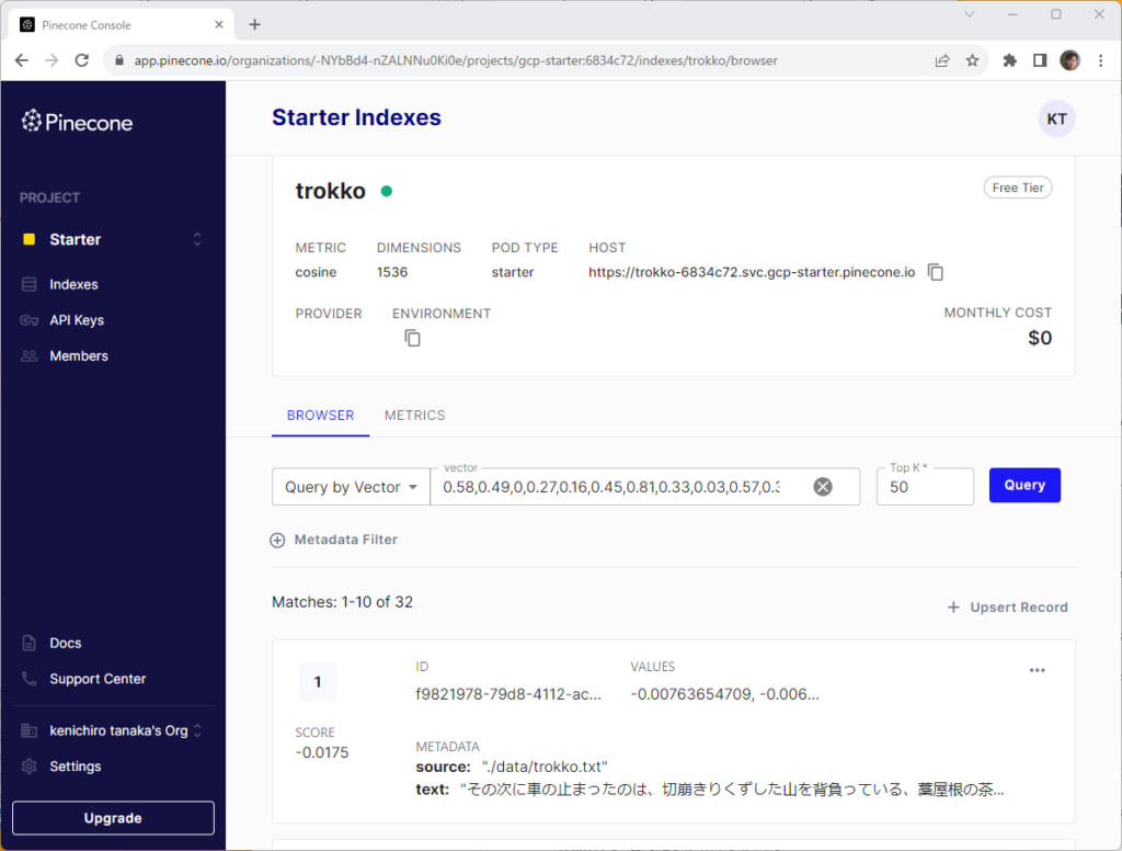 LangChain入門 – 9)Vector Store ベクトルストア 11 vector11
